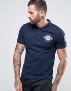 Lambretta Pique Polo Shirt With Badges - Navy