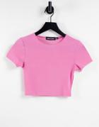 Missyempire Exclusive Not So Basic Cropped T-shirt In Pink