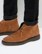 Asos Chukka Boots With Wedge Sole In Tan Suede - Tan