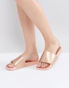 Kaltur Metallic Slide Flat Sandal - Copper