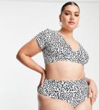 Peek & Beau Curve Exclusive Mix And Match High Waist Bikini Bottom In White Polka Dot-multi