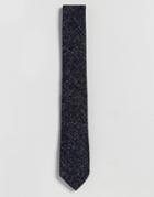 Asos Slim Tie In Navy Boucle Texture - Navy