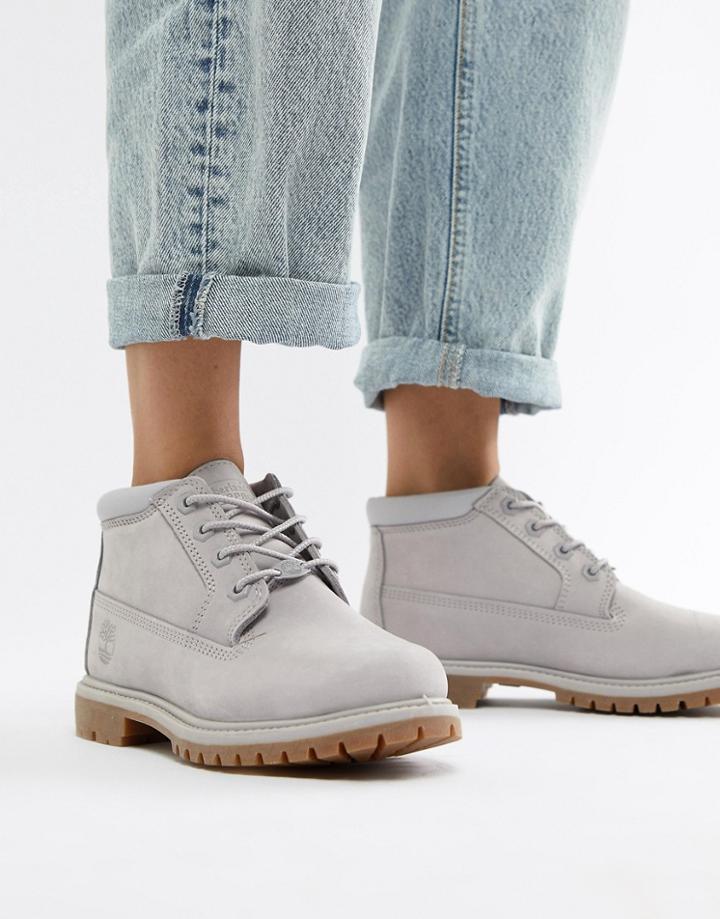Timberland Nellie Chukka Double Lilac Leather Ankle Boots - Purple