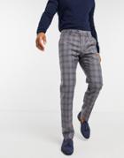 Ted Baker Dorlnt Slim-fit Debonair Check Smart Pants-grey