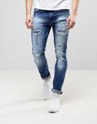 Loyalty And Faith Kaleb Stretch Skinny Jeans With Distressing - Blue