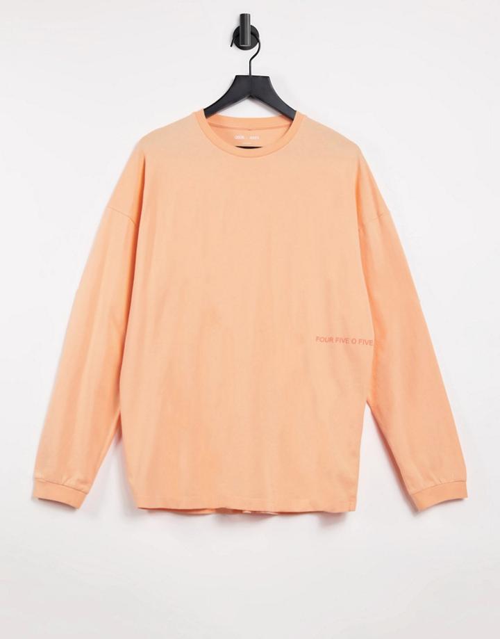 Asos 4505 Unisex Oversized Long Sleeve T-shirt In Washed Orange