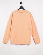 Asos 4505 Unisex Oversized Long Sleeve T-shirt In Washed Orange