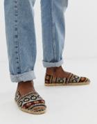 Asos Design Espadrilles In Geo-tribal Print-multi