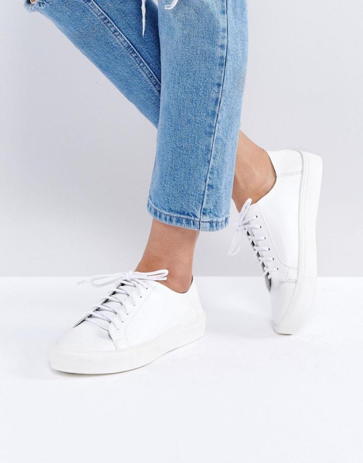Asos Date Night Lace Up Sneakers - White