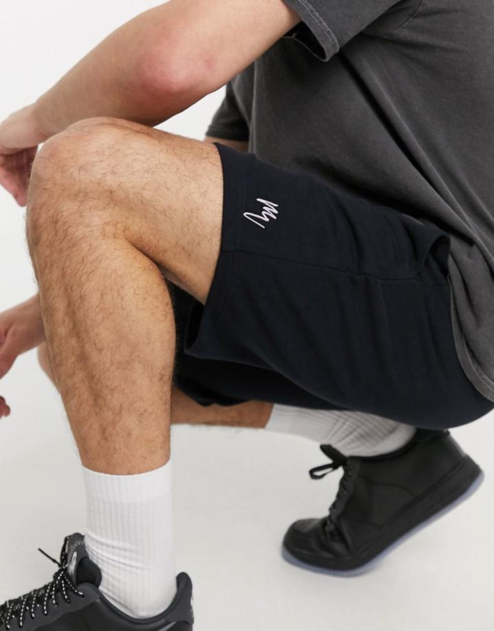 River Island Jersey Short In Navy