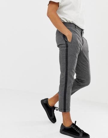 Mennace Smart Pants In Check - Gray