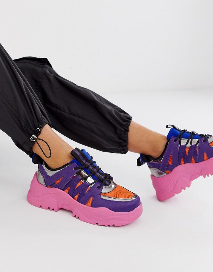 Asos Design Desert Daze Chunky Sneakers In Ombre-multi