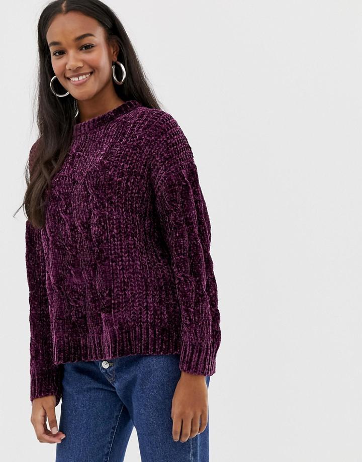 Brave Soul Indo Sweater In Chenille - Black