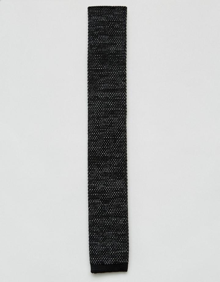 7x Pattern Knitted Tie - Black