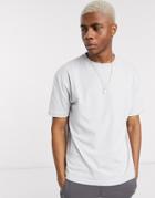 The Couture Club Oversized Essentials T-shirt In Light Gray-grey