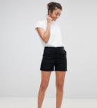 Asos Tall Chino Shorts In Black - Black