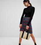 Bershka Check Skirt-red