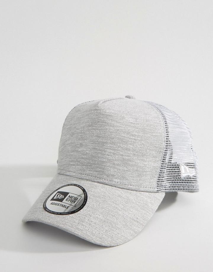 New Era Trucker Cap In Jersey - Gray