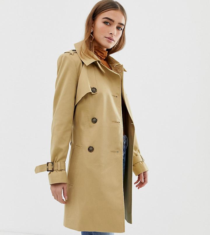 Asos Design Petite Trench Coat-stone