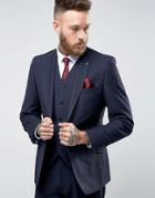 Feraud Heritage Premium Wool Birdseye Suit Jacket - Navy