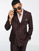 Harry Brown Double Breasted Pinstripe Suit Jacket