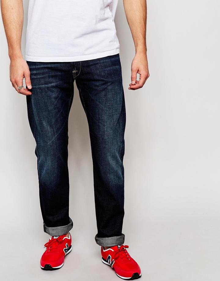 Replay Jeans Waitom Straight Fit Dark 3d Wash - Dark 3d Wash