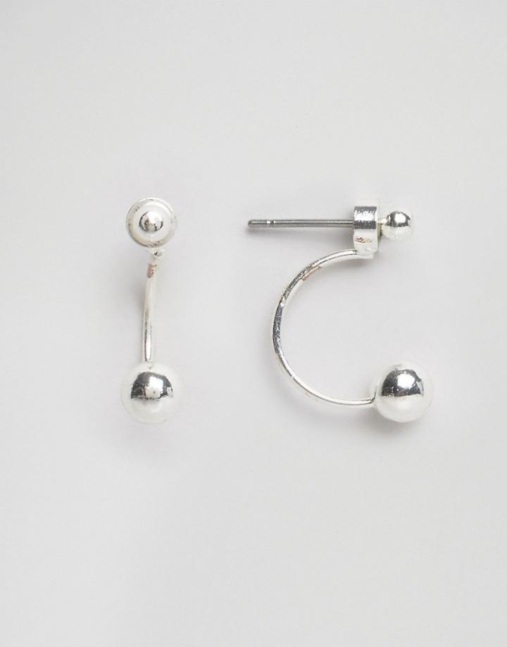 Pieces Sterling Silver Plated Pinnu Through & Through Earrings - Silve