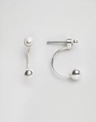 Pieces Sterling Silver Plated Pinnu Through & Through Earrings - Silve