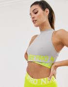 Nike Training Crossover Tank In Gray And Lime
