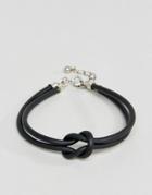 Asos Rubberised Bracelet With Knot - Black