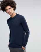 Minimum Jaylen Merino Ls Knit Polo - Navy