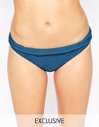 Asos Fuller Bust Exclusive Marilyn Bikini Bottom - Blue Tropea
