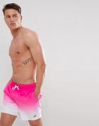 Hollister Core Guard Ombre Swim Shorts Icon Seagull Logo In Pink - Pink
