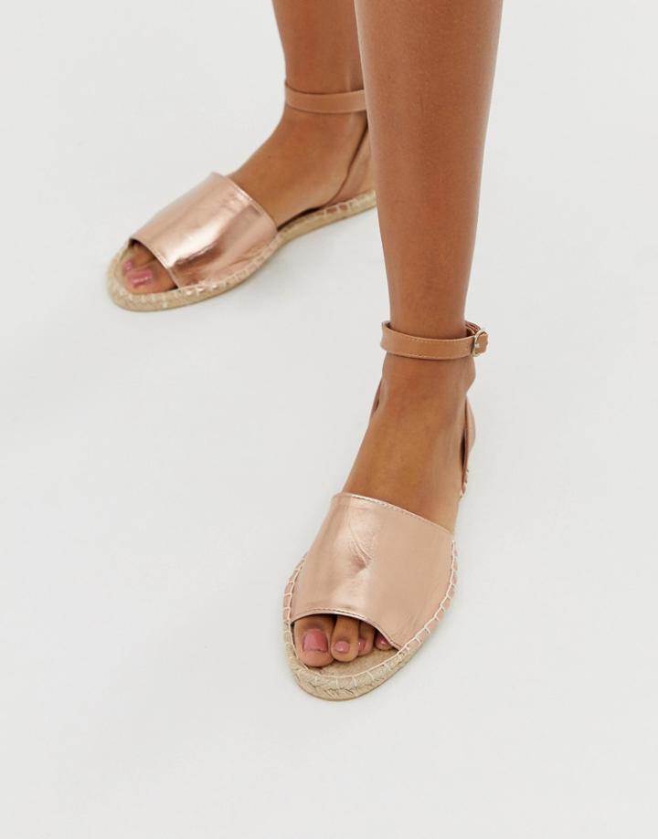 South Beach Rose Gold Espadrille Sandal