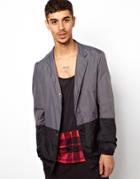 Asos Color Block Suit Jacket - Gray