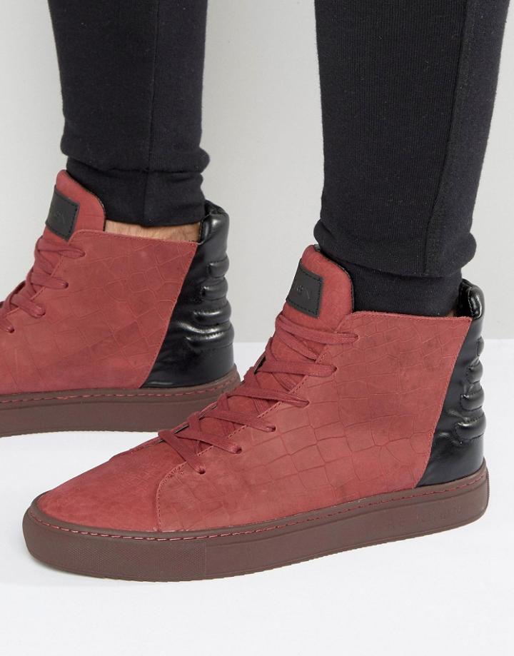 Religion Croc Hi Top Sneakers - Red