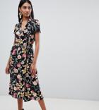 Mango Button Down Midi Dress In Mixed Florals