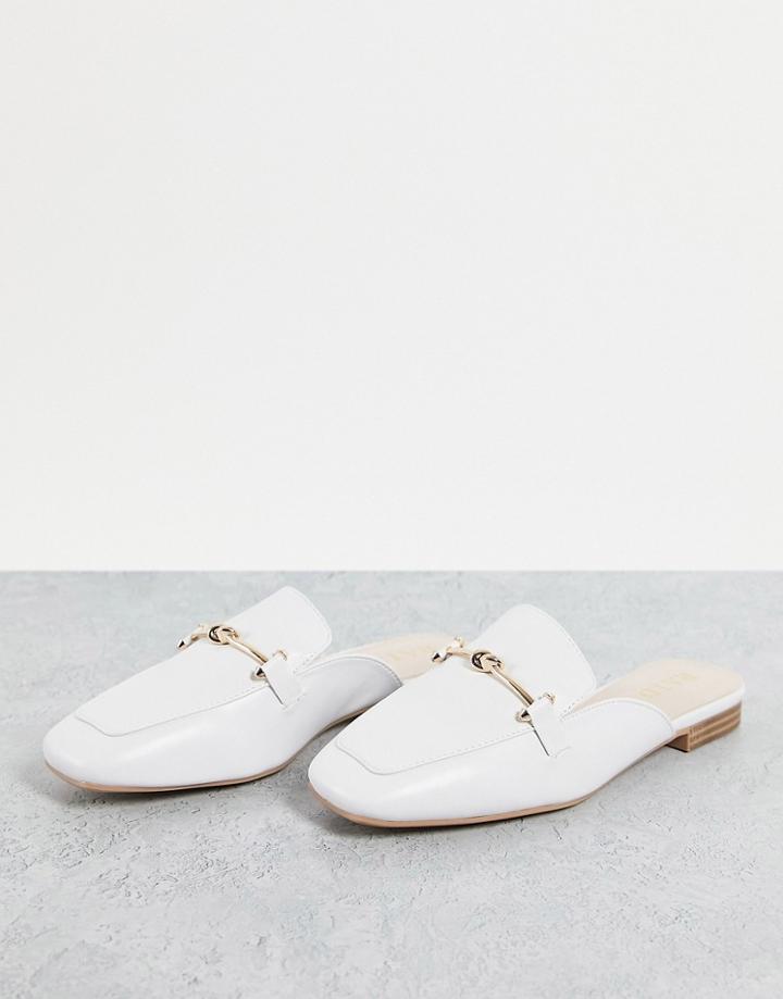 Raid Logan Backless Loafers In White