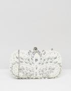 Chi Chi London Rhinestone Detail Clutch Bag - White