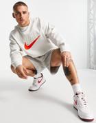 Nike Trend Fleece Embroidered Logo Sweatshirt In Phantom White