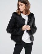 Only Faux Fur Jacket - Black