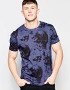 Firetrap Skull Print Crew Neck T-shirt - Navy