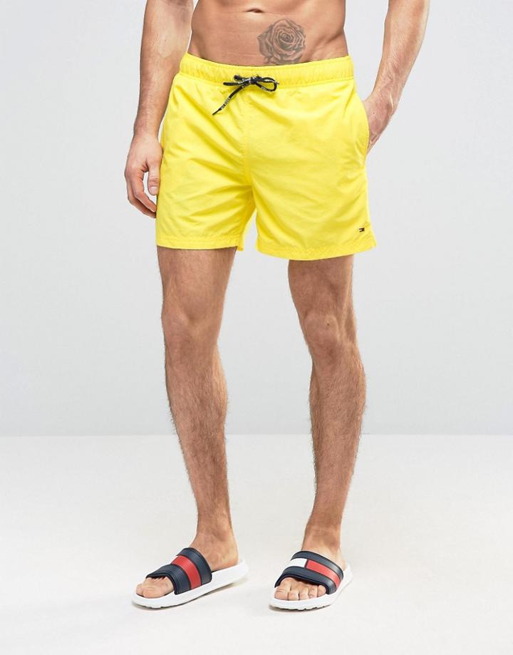Tommy Hilfiger Solid Swim Shorts In Yellow - Yellow