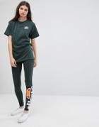 Ellesse Leggings With Leg Logo Print - Green