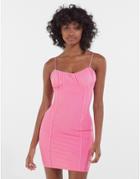 Bershka Snap Down Strappy Dress In Lilac-pink