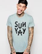 Scotch & Soda T-shirt With Sun Yay Print - Green