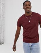 Farah Dennis Slim Fit Logo T-shirt In Red