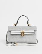 River Island Top Handle Bag With Padlock In White