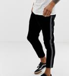 Mauvais Cropped Pants In Black Cord With Side Stripe - Black