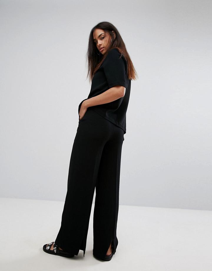 Back By Ann Sofie Back Flap Tie Hem Pants - Black